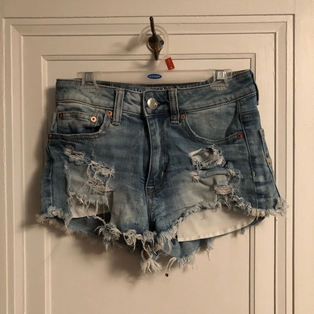 Denim ripped shorts